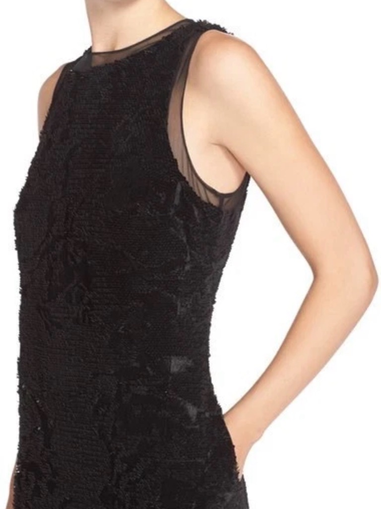 Julia Jordan Sequin Black Textured Dress